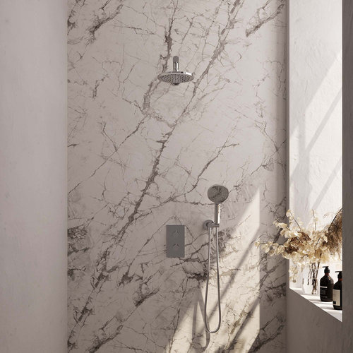 Inbouw Regendouche Set Brauer Chrome Edition Wanduitloop Ronde Hoofddouche 20 cm Met Handdouche 3 Standen 