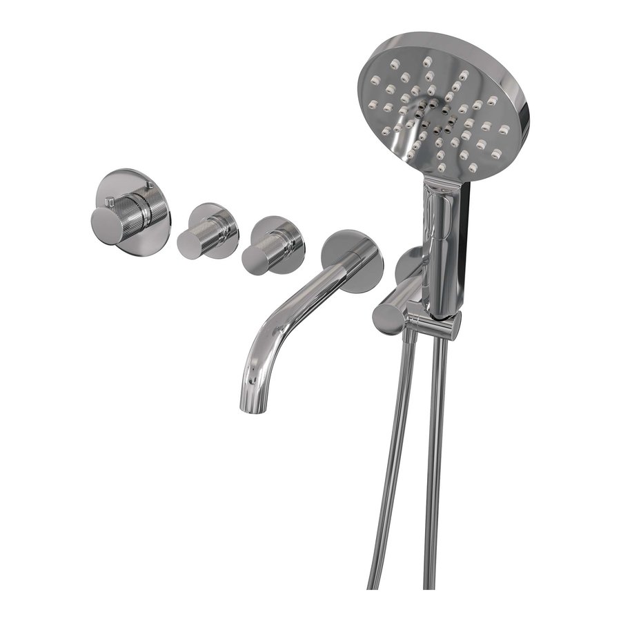 Inbouwthermostaatset Brauer Chrome Incl Baduitloop en 3 Standen Handdouche Chroom