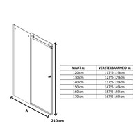 Schuifdeur Lacus Caprera 8mm Helder Glas Anti-Kalk Chroom Aluminium Profiel (alle maten)