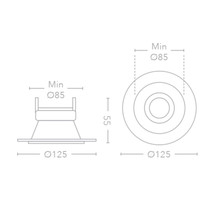 Inbouw LED-Spot Bellezza Bagno Tom IP65 12,5x5.5 cm LED Mat Wit