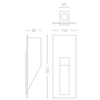 Inbouw Led-Spot Bellezza Bagno Jake IP20 15x8x33 cm LED Mat Wit