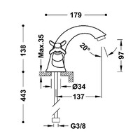 Wastafelmengkraan Tres Clasic Laag 2 Grepen Chroom