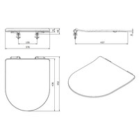 Closetzitting Sanindusa Sanibold 43.6x37 cm met ClipOff en Soft Close Mat Zwart