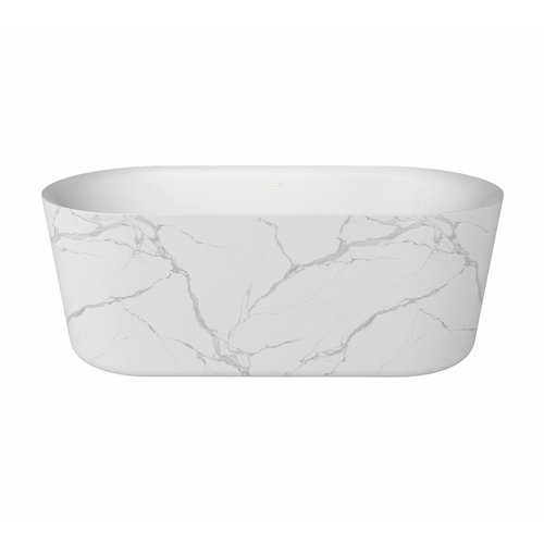 Vrijstaand Ligbad Best Design Bianco Marble 179x85x60cm Mat Marmerlook Wit Incl. Waste 