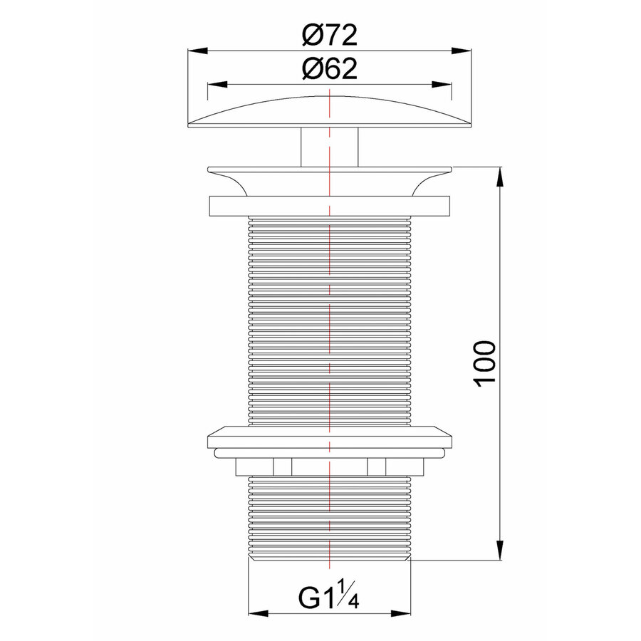 Vaste Waste Wiesbaden Caral Verlengd 5/4" Gunmetal