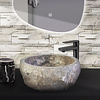 BWS Waskom BWS Stone Rond 30-35x30-35x15 cm Natuurmarmer Grijs