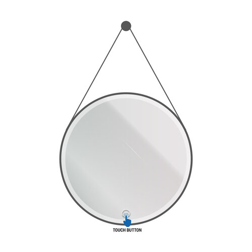 Spiegel Aquasplash Aloni Ronde Ledspiegel Met Band 80 cm Mat Zwart 