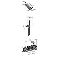 Complete Thermostatische Douche InBouwSet Hotbath Archie Met 2 stopkranen En Beam RVS316