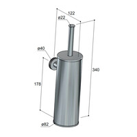 Toiletborstelhouder Hotbath Cobber X Wandmodel Geborsteld Nikkel