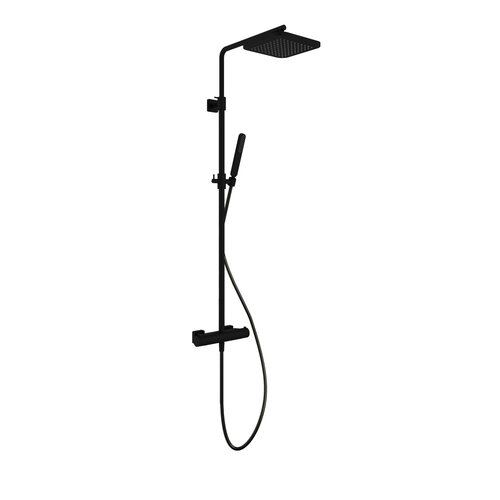 Thermostatische Stortdoucheset Hotbath Gal 128 cm Mat Zwart 