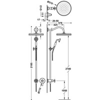 Douchekraanset Tres Clasic Inbouw Mengkraan Verouderd Messing