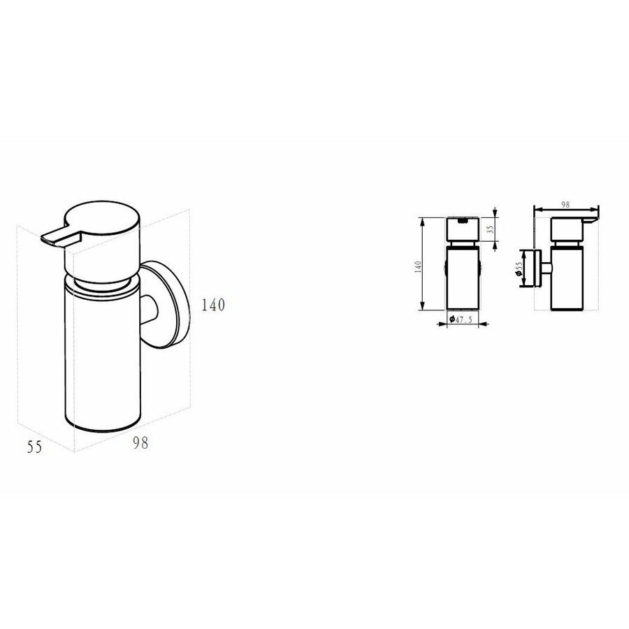 Zeepdispenser Wiesbaden Alonzo Geborsteld Brons Koper