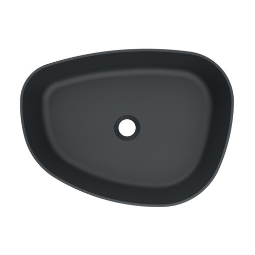 Waskom Arcqua Rocker Cast Marble 50x37 cm Organisch Mat Antraciet 