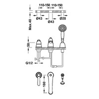 Badrandkraan Tres Clasic Mengkraan Incl. Handdouche Chroom