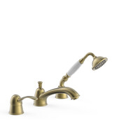 Badrandkraan Tres Clasic Mengkraan Incl. Handdouche Verouderd Messing Mat