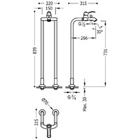 Badmengkraan Tres Clasic Vrijstaand 1 Hendel Incl Handdouche Chroom