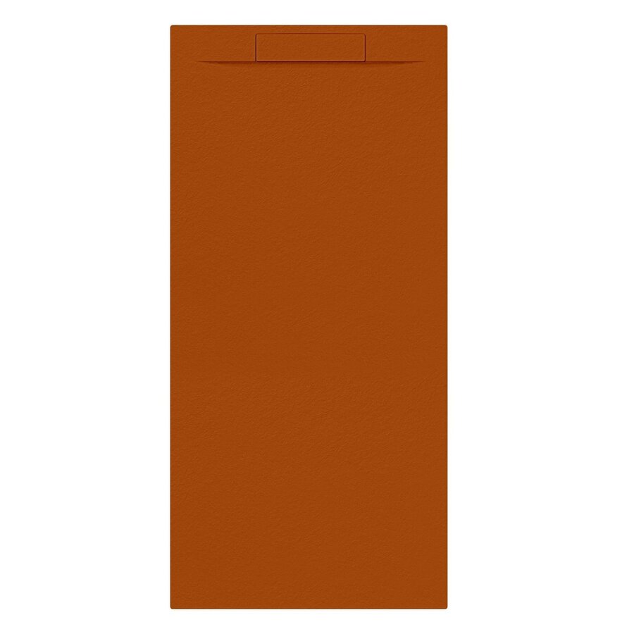 Douchebak + Sifon Allibert Rectangle 180x80 cm Satijn Koper Oranje