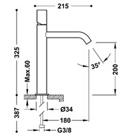 Wastafelmengkraan Tres Study Exclusive 32,5 cm 1-Knop Rond Mat Rosé Goud