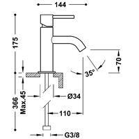Wastafelmengkraan Tres Study Exclusive 17,5 cm Hendel Rond Mat Rosé Goud
