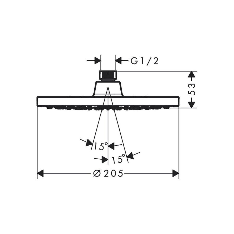 Hoofddouche HansGrohe Vernis Blend 200 1 Jet Chroom (12 stuks)