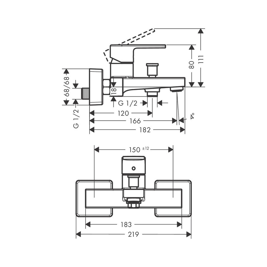 Badmengkraan Opbouw HansGrohe Vernis Shape Eengreeps Chroom