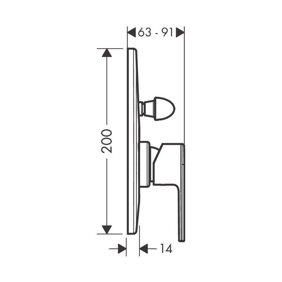 Badmengkraan Inbouw HansGrohe Vernis Shape Eengreeps Rond Chroom