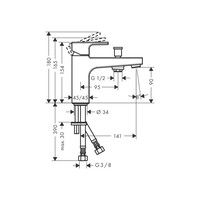 Bad en Douchemengkraan HansGrohe Vernis Shape Eengreeps Met 2 Flow Rates Chroom