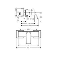 Douchekraan Opbouw HansGrohe Vernis Shape Eengreeps Projecten 6 Stuks Chroom