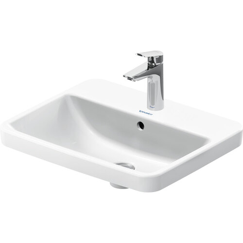 Inbouwwastafel Duravit No.1 Met Kraangat Met Overloop 55x43.5x17.5cm Hoogglans Wit 