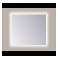 Spiegel Sanicare Q-Mirrors 85x60 cm PP-Geslepen Vierkant Met Rondom LED Cold White  incl. ophangmateriaal Zonder Schakelaar