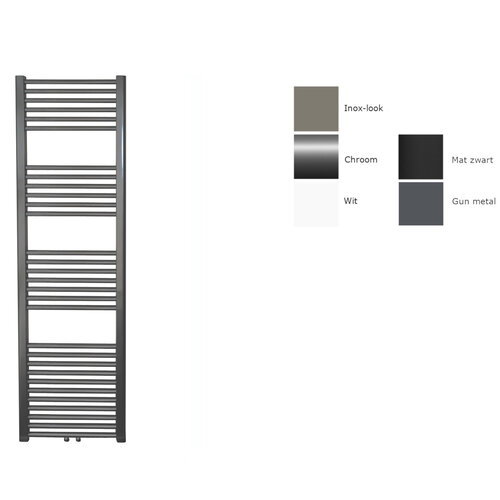 Sanicare design radiator midden aansluiting recht 160 x 45 cm. Gunmetal 