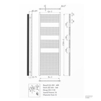 Radiator Sanicare Snode Met Wifi 172 x 45 cm Zilver Grijs Met Thermostaat Zwart