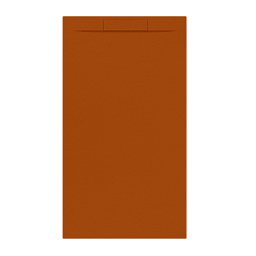 Douchebak + Sifon Allibert Rectangle 160x90 cm Satijn Koper Oranje