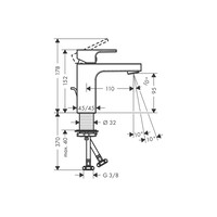 Wastafelmengkraan HansGrohe Vernis Shape Eengreeps 100 Zinc Met Trekwaste 6 Stuks Chroom