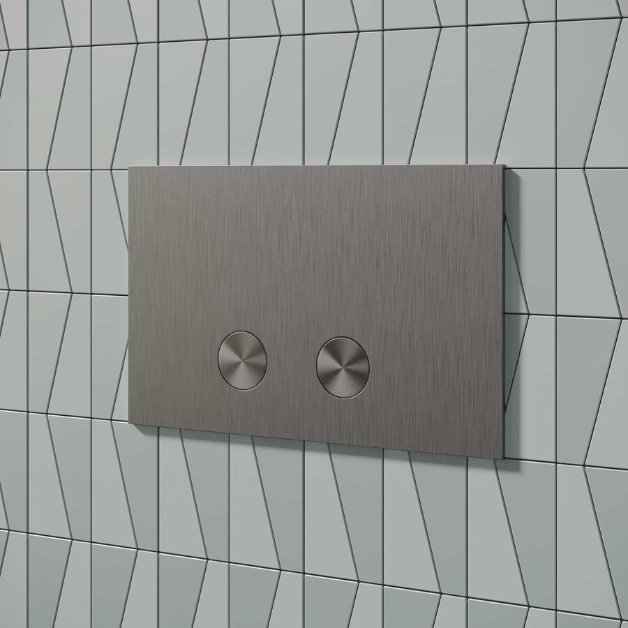 Drukplaat Inti Bath Press RVS 316 tbv UP320/UP720/TECE Brushed Brut Stainless Steel