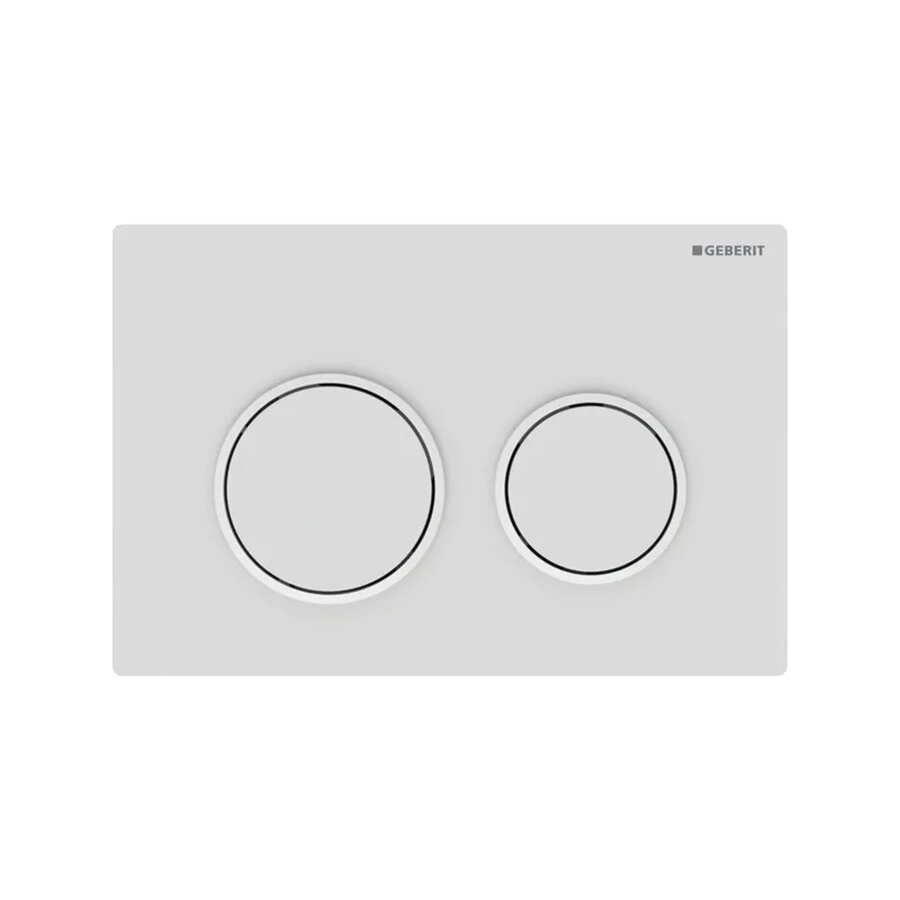 Drukplaat Geberit Omega 20 voor 2-toets Spoeling Witte Ringen Mat Wit