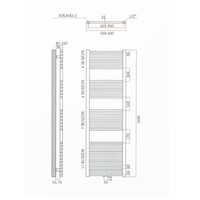 Sanicare design radiator midden aansluiting recht 160 x 60 cm. Gunmetal