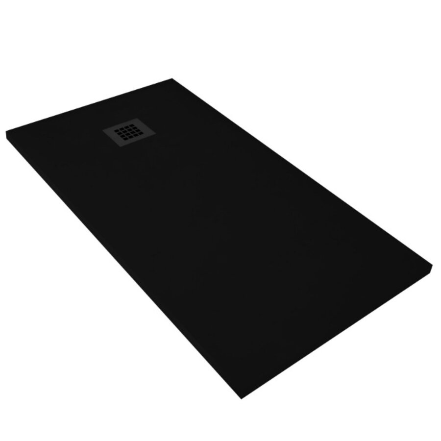 Douchebak BWS Renovi 180x90x3 cm Composietsteen Mat Zwart