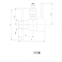 Hoekstopkraan Riko Minimal 3/8x10 Inclusief Rozet Mat Zwart