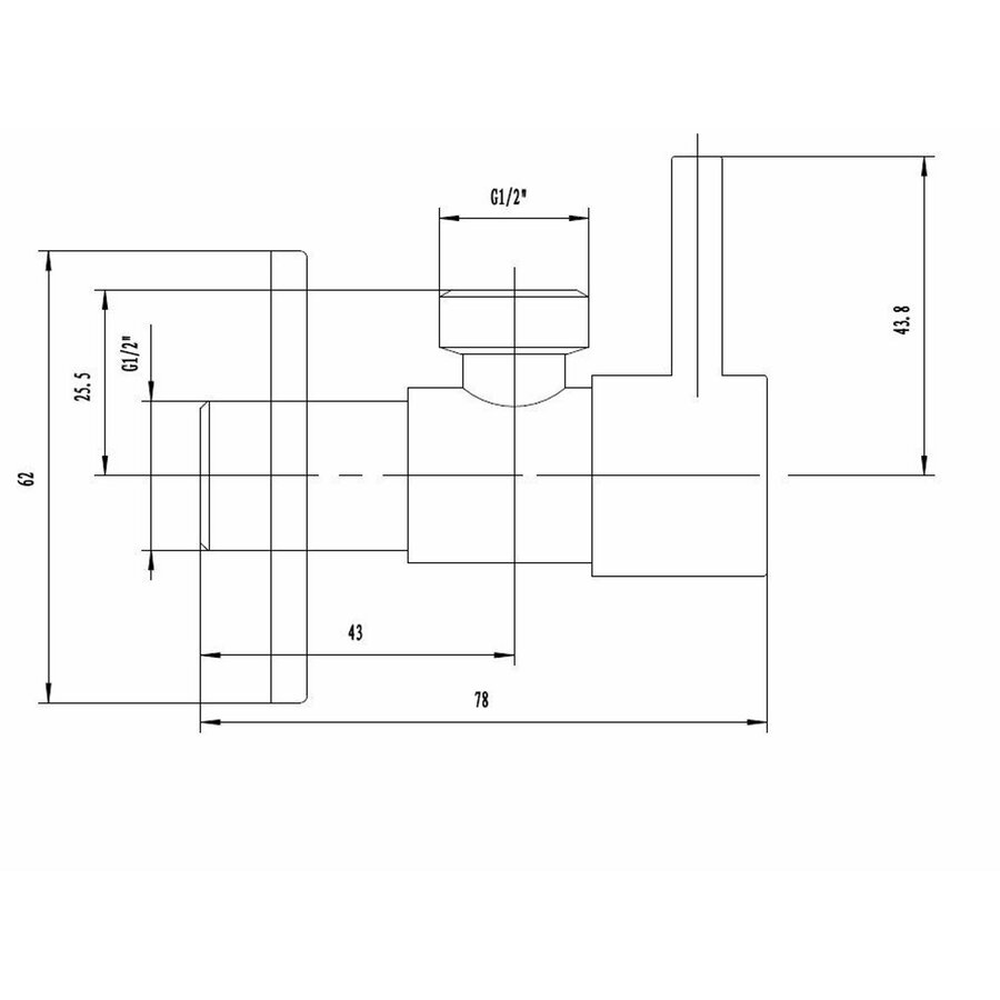 Minimal Hoekstopkraan+Rozet 1/2x1/2