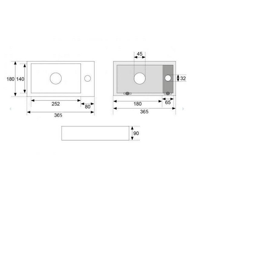 Fontein Wiesbaden Mini-Rhea Rechts 36,5x18x9 cm Quartz