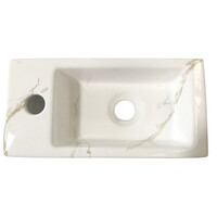 Fontein Wiesbaden Mini-Rhea Links 360x180x90 Keramiek Carrara