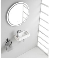 Fontein Wiesbaden Mini-Rhea Links 360x180x90 Keramiek Carrara