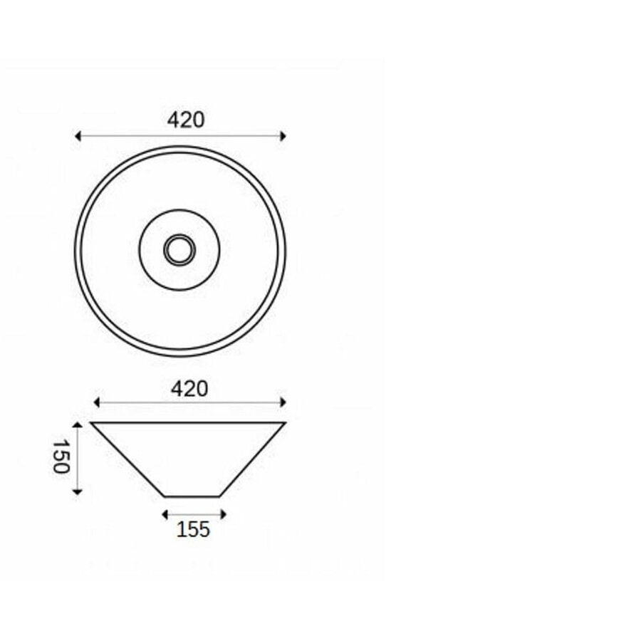 Wiesbaden Circle opzetwastafel 420x420x150mm