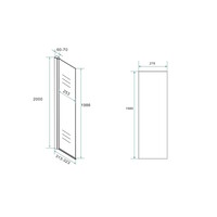 Wiesbaden scharnierende zijwand 30cm + muurprofiel Nano 10mm