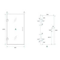 Wiesbaden profielloze nisdeur 900x2000 8mm NANO glas