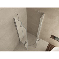 Wiesbaden 1/4 ronde cabine 2 dr.deuren 900x900x2000 chr.8mm NANO