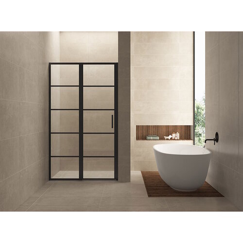 Nisdeur Horizon met Vast Paneel 140x200 cm 8 mm NANO Mat Zwart 