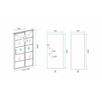Nisdeur Horizon met Vast Paneel 120x200 cm 8 mm NANO Mat Zwart