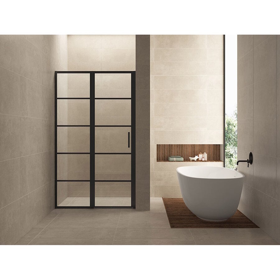 Nisdeur Horizon met Vast Paneel 110x200 cm 8 mm NANO Mat Zwart